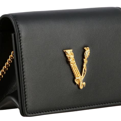 versace leather mini shoulder bag|versace shoulder bag price.